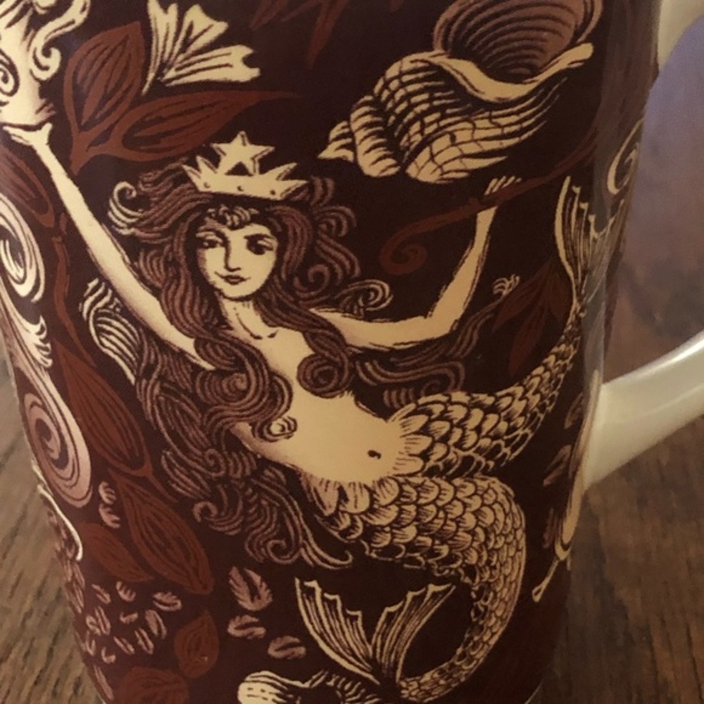 Bronze Siren Seashells And Flowers Anniversary 13oz Mug 2007 Starbucks